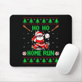 Ho Ho Home Run Baseball Christmas Santa Ugly Xmas Mousepad (Mit Mouse)