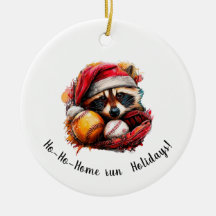 Ho-Ho-Home Run Baseball Weihnachtsbaum-Schmuck — P