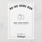Ho-Ho-Home Run Raccoon Holiday Card (White Back)  Einladung (Vorderseite)