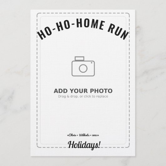Ho-Ho-Home Run Raccoon Holiday Card (White Back)  Einladung (Vorderseite)