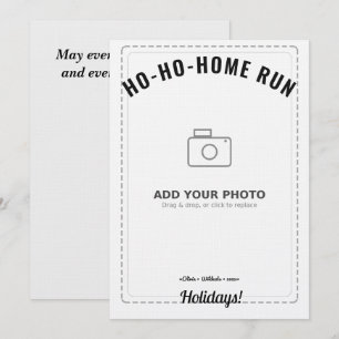 Ho-Ho-Home Run Waschbär-Feiertagskarte (weiße Rück Einladung