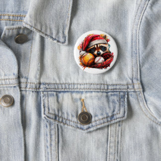 Ho-Ho-Home Run Waschbär Pin Button