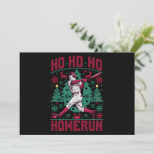 Ho Ho Homerun Baseball Ugly Weihnachts-Sweater Feiertagskarte
