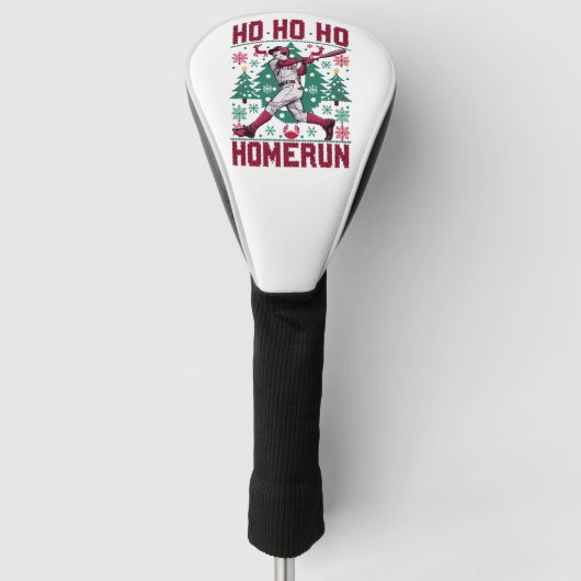 Ho Ho Homerun Baseball Ugly Weihnachts-Sweater Golf Headcover (Vorderseite)