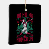 Ho Ho Homerun Baseball Ugly Weihnachts-Sweater Keramikornament (Rechts)