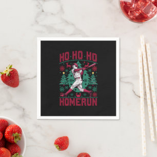 Ho Ho Homerun Baseball Ugly Weihnachts-Sweater Serviette