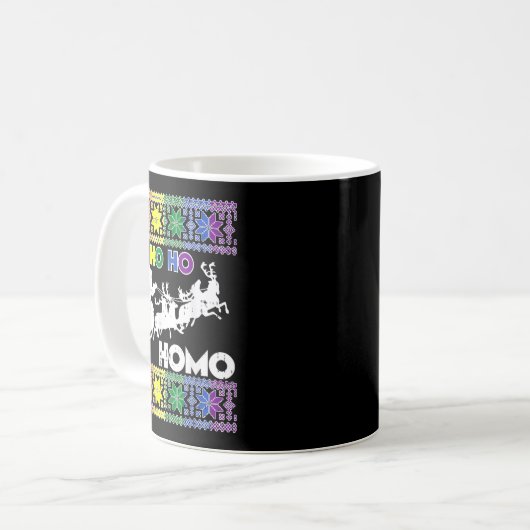 Ho Ho Homo Gay Ugly Xmas Sweater Funny Lgbt Christ Kaffeetasse (Vorderseite Links)