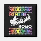 Ho Ho Homo Gay Ugly Xmas Sweater Funny Lgbt Christ Magnet (Vorne)