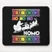 Ho Ho Homo Gay Ugly Xmas Sweater Funny Lgbt Christ Mousepad (Vorne)