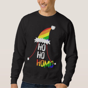Ho Ho Homo Girls Weihnachtsmannmütze Weihnachten L Sweatshirt