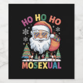 Ho Ho Homosexuelle Weihnachten Weihnachtsfeiertag Weinetikett (Einzelnes Label)