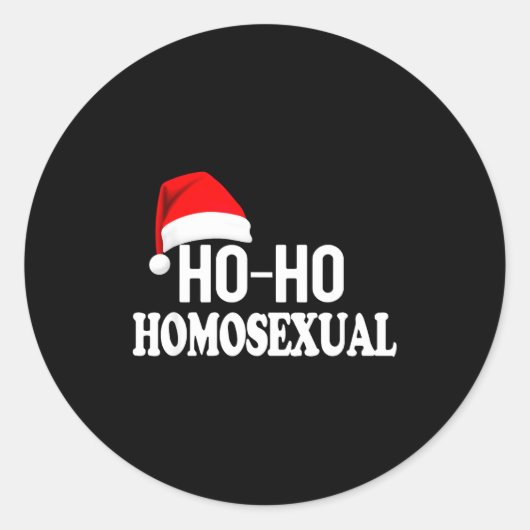 Ho Ho Homoual Funny Pride Christmas Holiday Design Runder Aufkleber (Vorderseite)