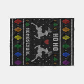 Ho Ho Homoual Gay Xmas Pride Ugly Weihnachten Schw Fleecedecke (Vorderseite (Horizontal))