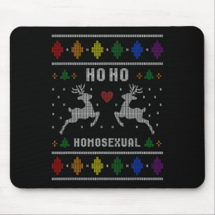 Ho Ho Homoual Gay Xmas Pride Ugly Weihnachten Schw Mousepad