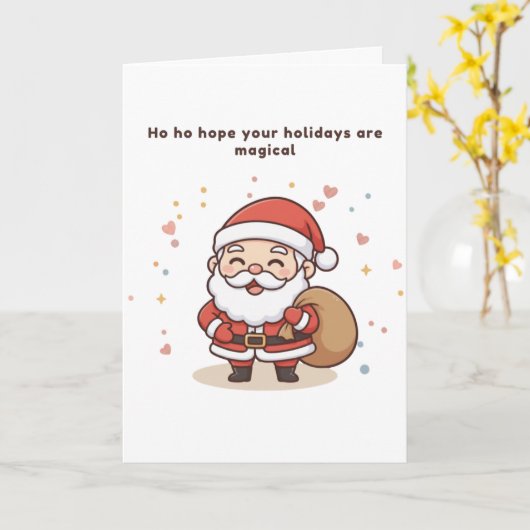 Ho Ho Hope Your Holidays Are Magical Puchi Card Karte (Gelbe Blume)