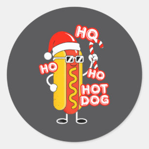 Ho Ho Hot Dog Lustiges Weihnachten – Festlicher Ho Runder Aufkleber