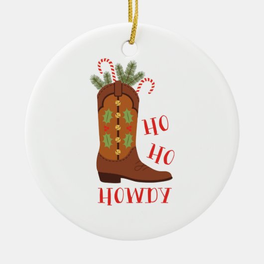 Ho Ho Howdy Keramik Ornament (Vorne)