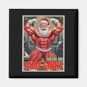 Ho Ho Huge Gains Pumping Bodybuilder Santa Christm Magnet