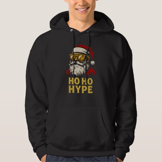 HO HO HYPE – Santa Gold Hoodie (Vorderseite)