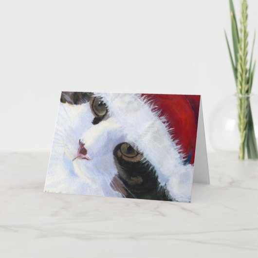 HO HO Kitty Cat Feiertagskarte (Vorderseite)
