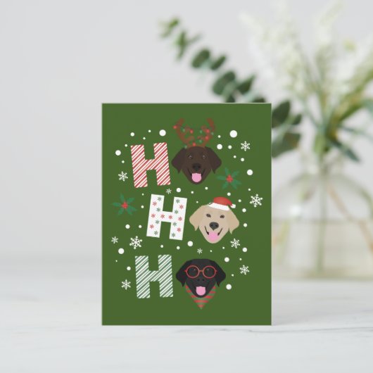 Ho Ho Labrador Retriever Frohe Weihnachten (Stehend Vorderseite)