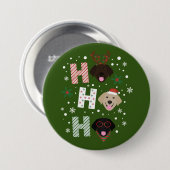 Ho Ho Labrador Retriever Frohe Weihnachten Button (Vorne & Hinten)