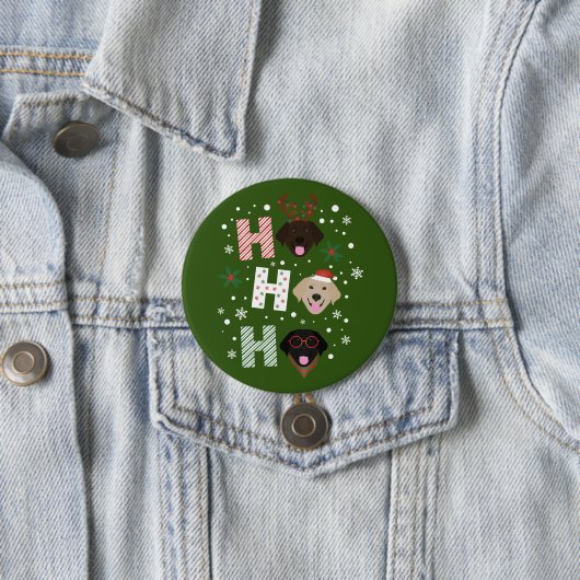 Ho Ho Labrador Retriever Frohe Weihnachten Button (Beispiel)
