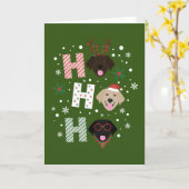 Ho Ho Labrador Retriever Frohe Weihnachten Karte (Gelbe Blume)