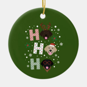 Ho Ho Labrador Retriever Frohe Weihnachten Keramik Ornament