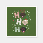 Ho Ho Labrador Retriever Frohe Weihnachten Serviette (Vorderseite)