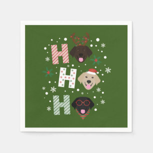 Ho Ho Labrador Retriever Frohe Weihnachten Serviette