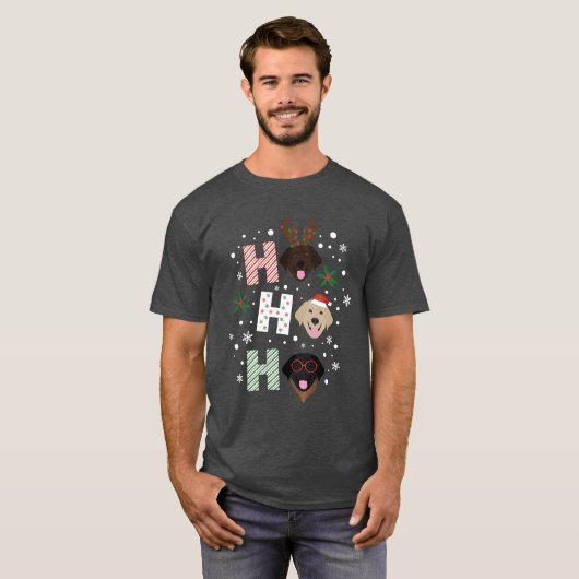 Ho Ho Labrador Retriever Frohe Weihnachten T-Shirt (Vorne ganz)