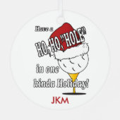 Ho, ho, Loch in einem Weihnachtsschmuck (Rückseite)