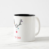 Ho ho lustige niedliche Minimalistin Rudolph Renti Zweifarbige Tasse (VorderseiteRechts)