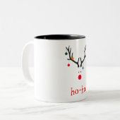 Ho ho lustige niedliche Minimalistin Rudolph Renti Zweifarbige Tasse (Vorderseite Links)