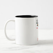 Ho ho lustige niedliche Minimalistin Rudolph Renti Zweifarbige Tasse (Links)