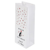 Ho Ho Merlot Funny Cat Weihnachtswein Zitat Geschenktüte Für Weinflaschen (Vorderseite Schrägansicht)