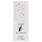 Ho Ho Merlot Funny Cat Weihnachtswein Zitat Geschenktüte Für Weinflaschen (Vorderseite)