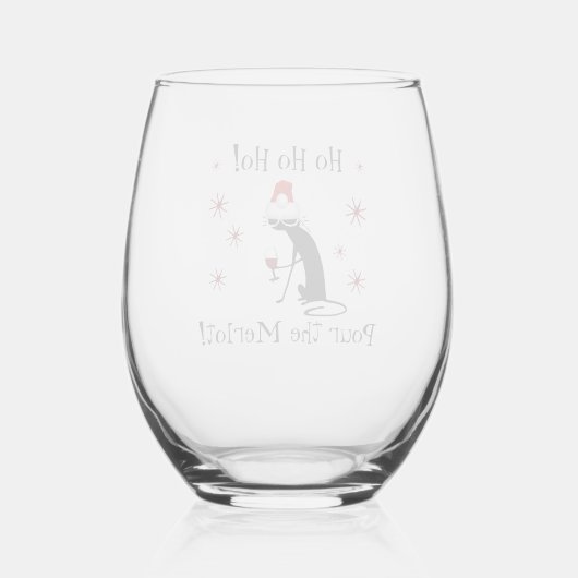Ho Ho Merlot Funny Christmas Weinangebot Weinglas Ohne Stiel (Rückseite)