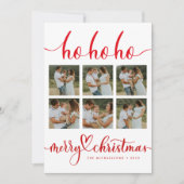 HO HO MERRY CHRISTMAS Fügen Sie Ihre Fotos Collage (Vorderseite)