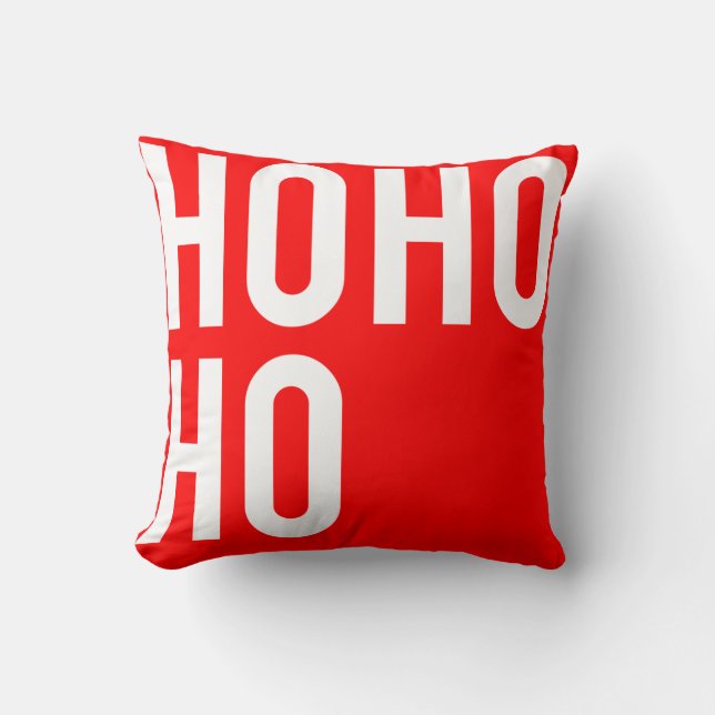 HO HO Minimalistisch Typografie Design Kissen (Vorderseite)