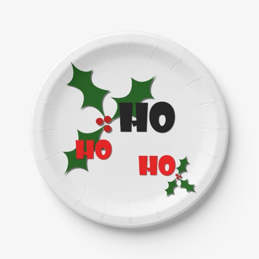 Ho Ho Mistletoe Papierplatte Pappteller (Vorderseite)