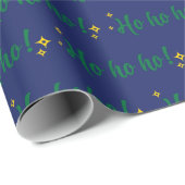 Ho Ho Modern Letters Dark Blue Weihnachtsgeschenk Geschenkpapier (Rolleneckpunkt)
