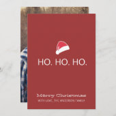 HO HO Moderne Weihnachtskarten Foto Feiertagskarte (Vorne/Hinten)