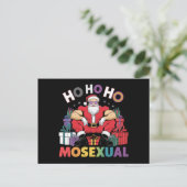 Ho Ho Mosexual Gay Santa LGBT Gay Pride Xmas Postkarte (Stehend Vorderseite)
