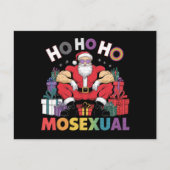 Ho Ho Mosexual Gay Santa LGBT Gay Pride Xmas Postkarte (Vorderseite)