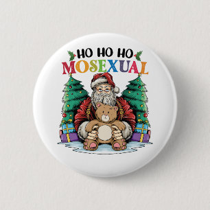 Ho Ho Mosexual Gay Santa LGBTQ Gay Weihnachten Button