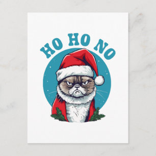 Ho ho nein - lustige mürrische Weihnachtsmann-Katz Begleitkarte