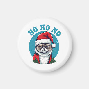 Ho ho nein - lustige mürrische Weihnachtsmann-Katz Magnet