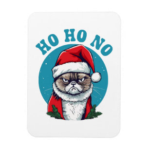 Ho ho nein - lustige mürrische Weihnachtsmann-Katz Magnet